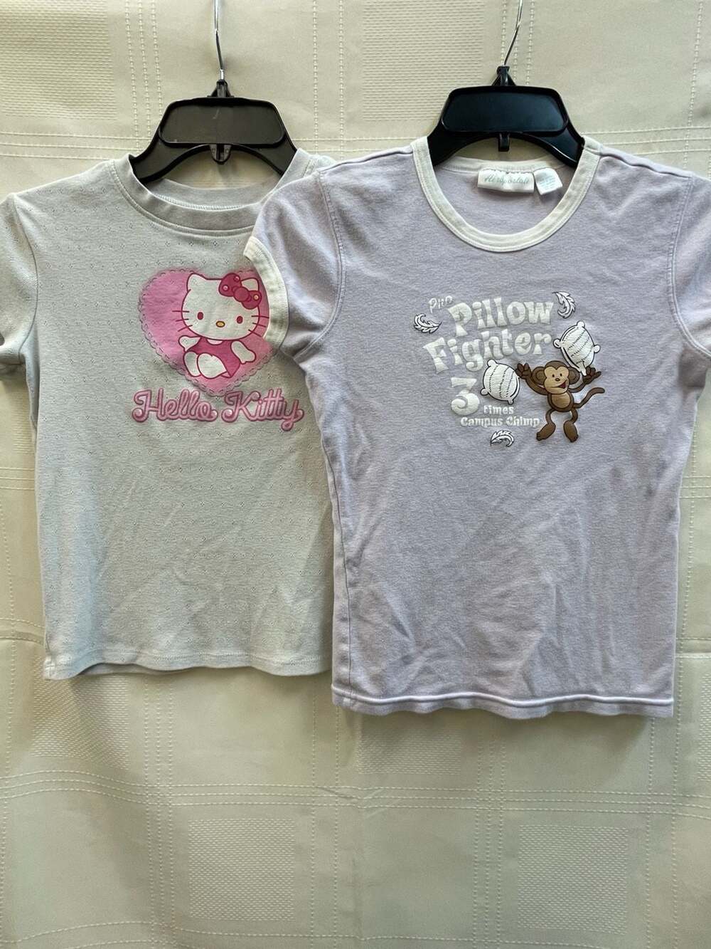 2 Vintage Aeropostale Hello Kitty Baby Tee T-Shirt Size XS S Ringer Graphic Tee